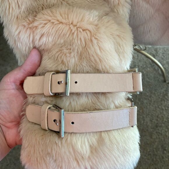 Beulah faux fur pink/beige jacket snap closure size large - Picture 13 of 16